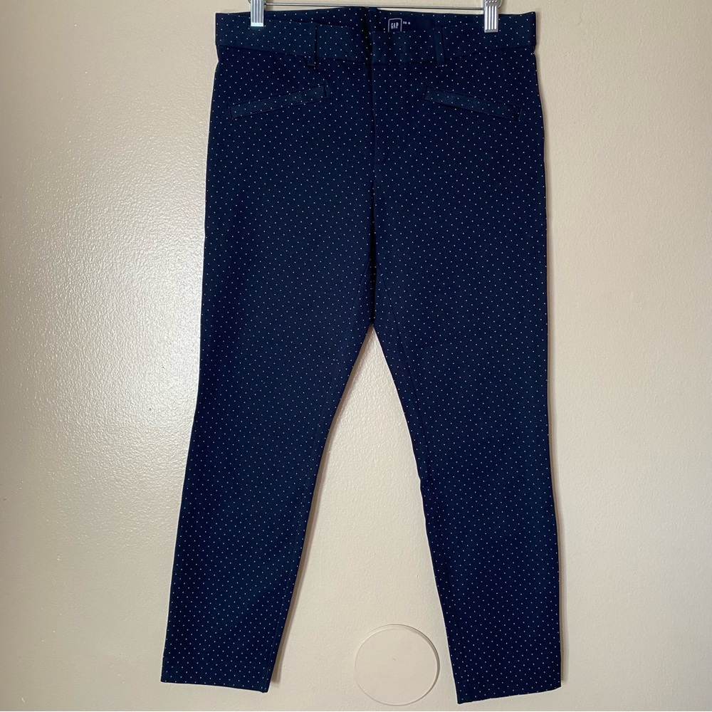 GAP Skinny Ankle Pindot Polka Dot White Casual Dress Pants